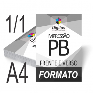 Impressão Preto e Branco A4 frente e verso  21x29,7cm 1x1   